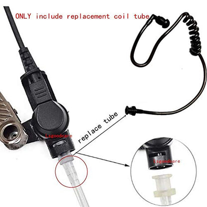 Lsgoodcare 20Pcs Replacement Covert Acoustic Air Coil Audio Tube Earbuds Black Compatible with Motorola Kenwood Icom Yaesu Acoustic Coil Tube Earpiece Headset - color: 20Pcs