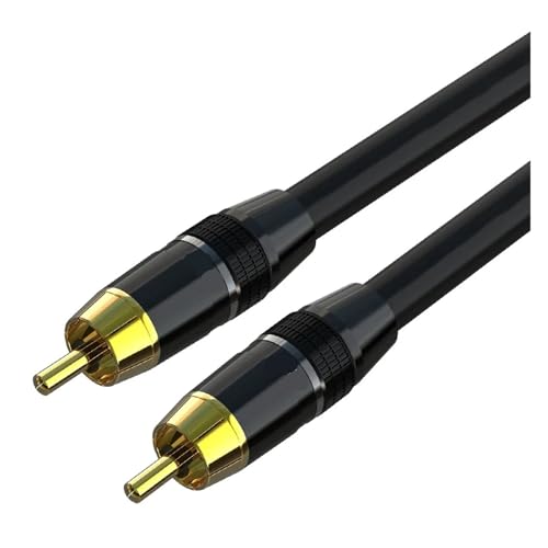 Coaxial Digital RAC Cable SPDIF R/CA to Video Male for DVD Projector TV Amplifier 0.5M 1M 2M 300cm(Black,50cm) - color: Black, size: 50cm