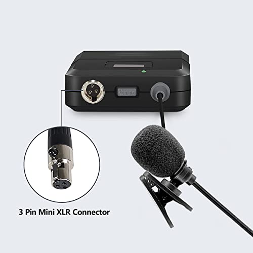 Lavalier Lapel Microphone with Mini XLR Jack, Hand-Free Clip-on Lapel Mic Compatible with Wireless Mic System UHF bodypacks Voice Amplifier