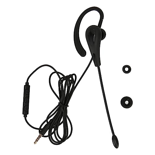 Single Ear Headset with Microphone, Wired, Noise Cancelling, Lightweight, Type-C, for Call Center Office