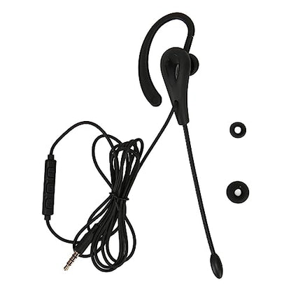 Single Ear Headset with Microphone, Wired, Noise Cancelling, Lightweight, Type-C, for Call Center Office