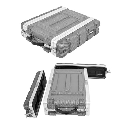 2U ABS Rack Case Shallow 12" Depth, 19" Rackmount Flight Road Travel Case, Waterproof Protective Hard Case with Customized Foam, Wireless Mic System Storage/Amp/Effect/DJ Mixer - color: ABS Rack Case Black&White, size: 2U 12" Deep