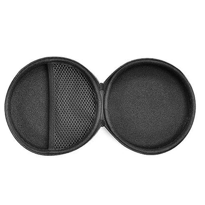 NUOBESTY Zippered Hard Storage Case for Headphones Earbud Pouch Compact for Earphones USB Cables Accessories Protective Black Case