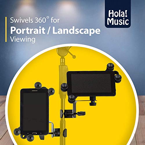 Hola! Music HM-MTH Microphone Music Stand Tablet Smartphone Holder Mount - Fits Devices from 6 to 15 Inch - size: 1 Pack