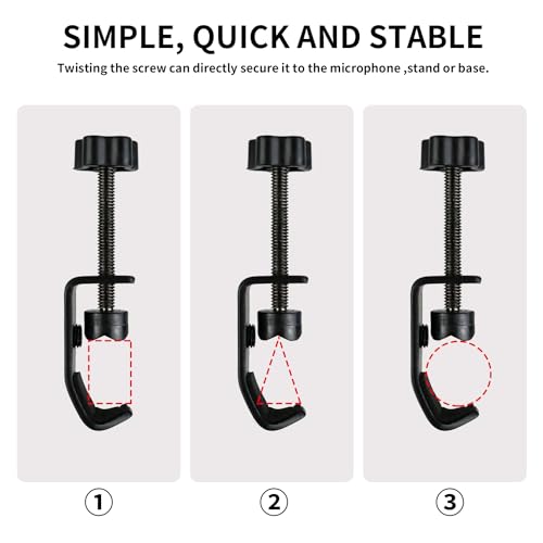 6"Mic Pop Filter with C-Clamp,360° Gooseneck Clip Stabilizing Arm for Studio | Double-layer Professional Pop Filter, For Microphone,Boom Arm,Stands