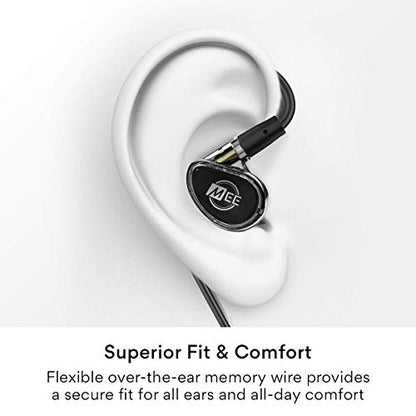 MEE audio Professional MX3 PRO Triple-Driver Hybrid Musician's in Ear Monitor Headphones with Enhanced Midrange and Warm Tonality, Noise Isolating Earphones with Detachable Cables, Black - color: Black, size: MX3 PRO