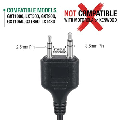 Walkie Talkie Earpiece with Mic, 2-Pin G-Shape Headset for Midland