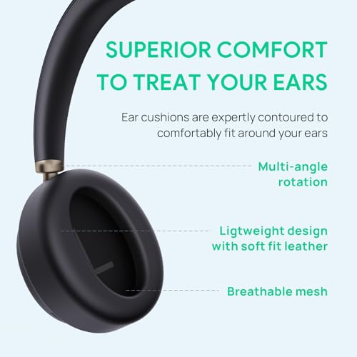 Yealink BH76 Plus with Stand ANC Wireless Headset for Work, Bluetooth Headsets with Microphone Active Noise Cancelling, Microsoft Teams Certified Headset UC Compatible with PC Mac Mobile Phone