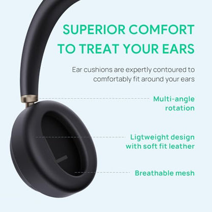 Yealink BH76 Plus Wireless Headset for Work, with BHC76 Wireless Charging Stand, Bluetooth UC Compatible Headset with Microphone Active Noise Cancelling (ANC), Retractable Hidden Mic Arm