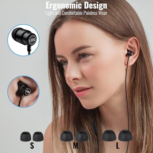 UliX Rider Wired Earbuds in-Ear Headphones, Earphones with Microphone, 5 Years Warranty, with Anti-Tangle Cable, Ear Buds for iPhone, iPad, Samsung, School Students, Kids, Women, Small Ears - style: 3.5 mm