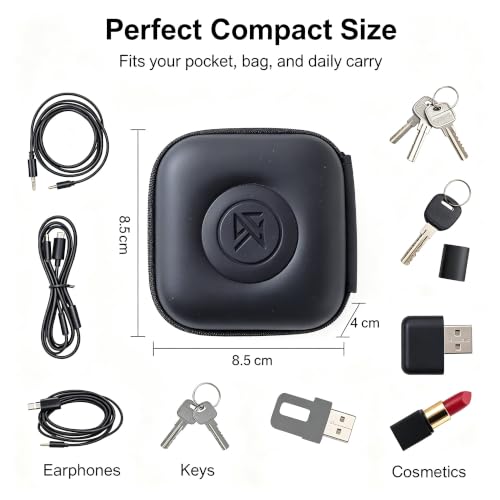 Accessories Bag Carrying Box Earphone Case (Black with Mesh) | Protective Storage - color: Black with Mesh