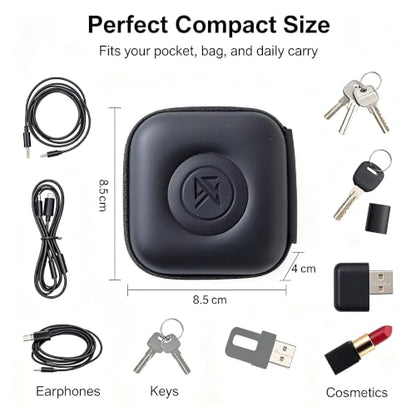 Accessories Bag Carrying Box Earphone Case (Black with Mesh) | Protective Storage - color: Black with Mesh