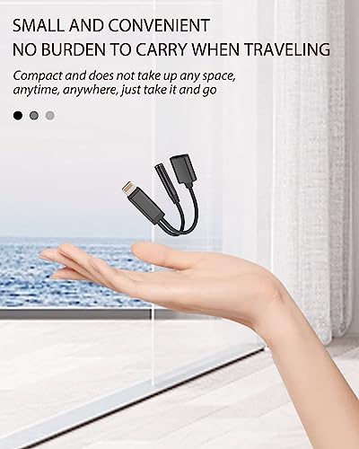 for iPhone to Aux Adapter(2in1)3.5mm Headphone Jack Lightning Cable Charger Splitter Car Audio for Apple MFi Certified Charging Connector Lighting Earphone Adaptor for iPad Converter Dongle Accessorie