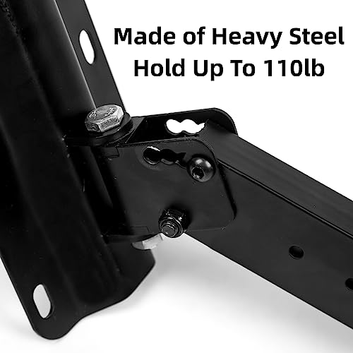 Heavy Duty Speaker Mounts - Support up to 110lbs, Adjustable PA Speaker Brackets, Swivel & Tilt, 2 Packs Black