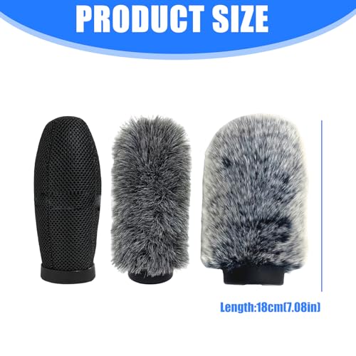 Microphone Deadcat Windscreen Compatible with NTG3 MKH416 ME66 670 1pc Artificial Furry Wind Cover Outdoor Audio Noise Reduction Muff - color: Black