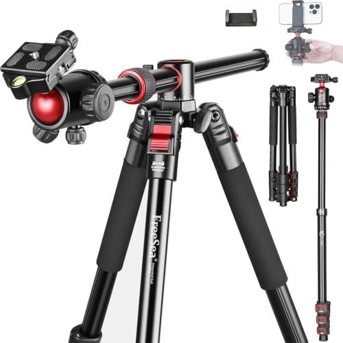 FreeSea MT-339 72" Camera Tripod with Detachable Monopod | 360° Ball Head & Quick Release Plate, Aluminum Alloy, 15KG Load Capacity, for DSLR & Video Camera, with Storage Bag
