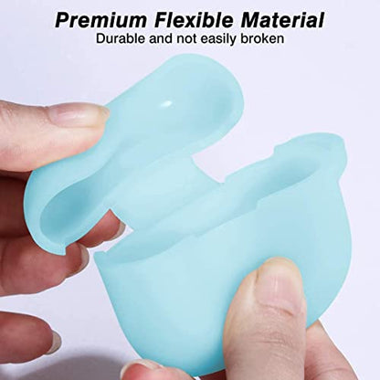 Lerobo for AirPod Pro Case, Silicone Cover with Keychain, Nightglow Blue | Glow-in-the-Dark, Scratch & Dust Resistant, Wireless Charging, Compatible with Apple AirPods Pro 2/1 Case Cover for Women Men - color: Nightglow Blue