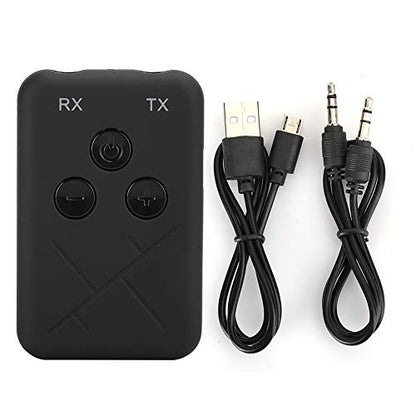 2 in 1 Bluetooth Audio Adapter Transmitter Receiver | Low Latency Wireless Audio Adapter with Fast Connection for Car Stereo Home Speaker, Bluetooth 5.0