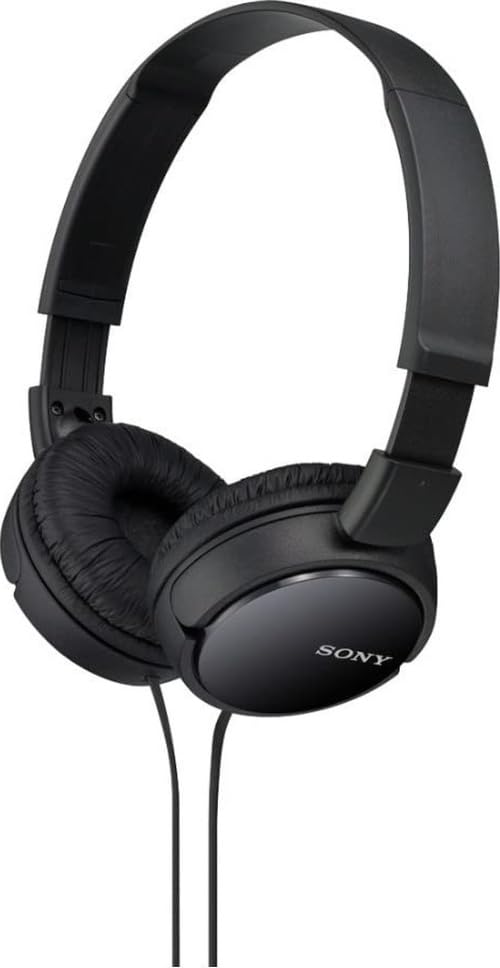 Sony ZX Series Wired On-Ear Headphones, Black MDR-ZX110 - color: Black, style: No Mic