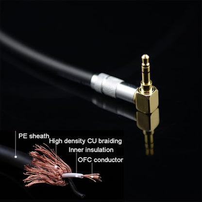 3.5mm AUX Cord 3ft, Stereo Audio Cable 90 Degree 3.5mm Male to Male Stereo Aux Gold-Plated Pure Copper Shell Right Angle Aux Cable Clear Sound - size: 3.2ft/1M, style: 3.5mm Right Angle