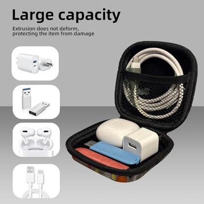 Square Data Cable Earbud Charger Coin Storage Bag Shockproof and Drop-Proof EVA Material Compatible with AirPod(Rooster Chicken) - color: Rooster Chicken