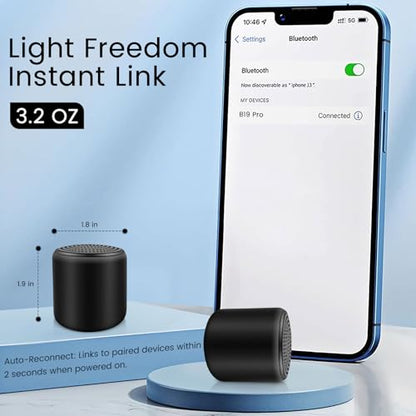 Mini Bluetooth Speaker – Small Portable Tiny Bluetooth Speakers Wireless with TWS Stereo, 5W HD Sound, Bluetooths 5.3, 8H Playtime – Ideal Travel Speaker for Shower, Outdoors, Home & Parties‌