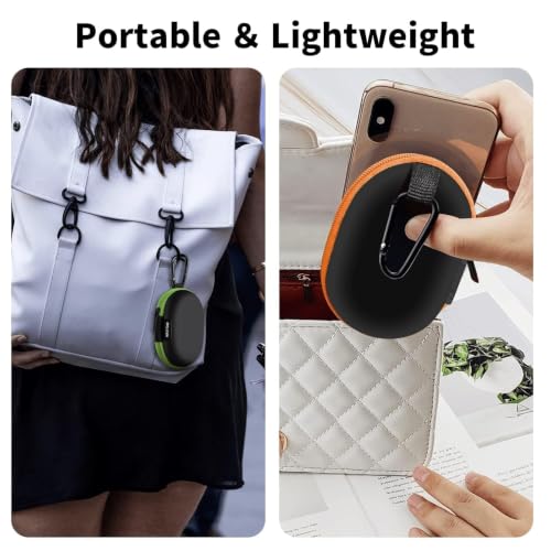 5 Pack Earbud Case Storage Bag with Carabiner for Headphones, Oval - color: A3-Oval-green+blue+red+orange+purple