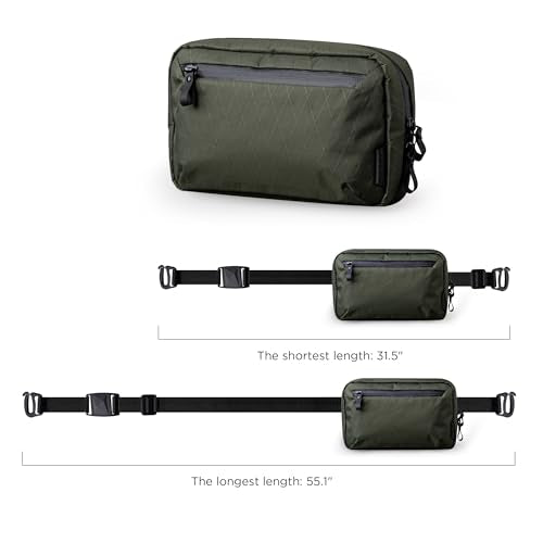 ALPAKA Elements Tech Case Tech 파우치 2.1L 케이블 백 그린 X-Pac VX21 | 내후성 원단, YKK 아쿠아가드 지퍼, 탈착식 어깨끈, 전자 제품 및 액세서리, 일상 업무 여행에 이상적 - color: Green-2.1L-X-Pac VX21
