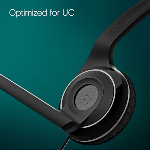 EPOS PC 7 USB Wired Headset – Lightweight Noise-Cancelling Boom Mic, Wideband Audio, Plug-and-Play USB-A, Crystal-Clear Calls for Skype, Zoom & Teams – Compatible with Windows, macOS, Chromeboo, Black - size: 1 Count (Pack of 1)