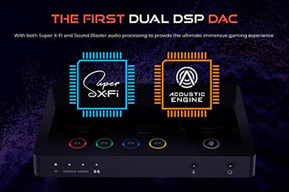 Creative Sound Blaster GC7 Gaming Streaming USB DAC and Amp | Gaming USB DAC, Super X-Fi, GameVoice Mix, Programmable Controls, Streaming, Immersive Audio