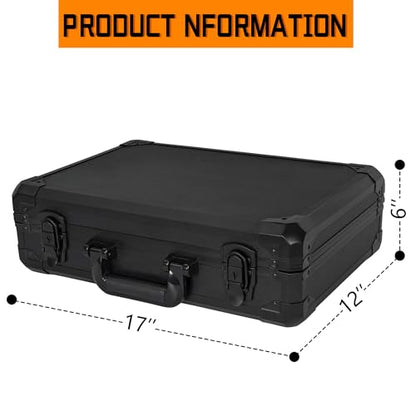 17 Inch Hard Carrying Storage Case | Ideal for Microphone & Camera Gear Transportation, DJ Mixer Case with Customizable Pre-Diced Foam, 17 X 12 X 6 Inch, Black - size: Inner：16.5''X 11.5''X 5.5''