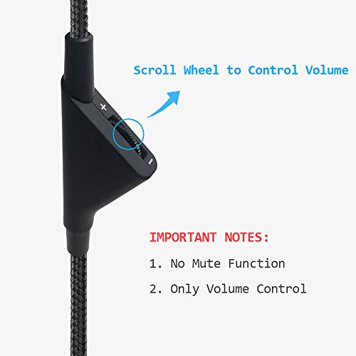 2M Volume Control Nylon Braided Cord for Astro A10 A40 Headsets | Inline Volume Control, 2 Meter Long, Nylon Braided, Compatible with Astro A10 A40 Headsets - size: 2M, style: Volume Control Function