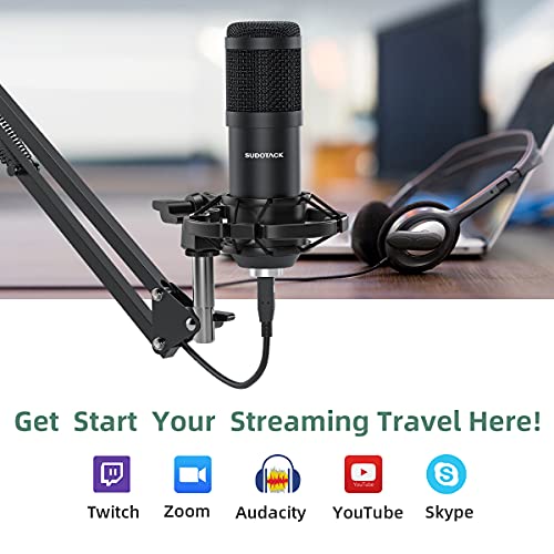 ST-800 Podcast Microphone Kit, 192kHz/24bit USB Condenser PC Mic | 192kHz/24bit chipset, cardioid pickup, studio recording, streaming gaming, voice-over YouTube Twitch, desktop creators