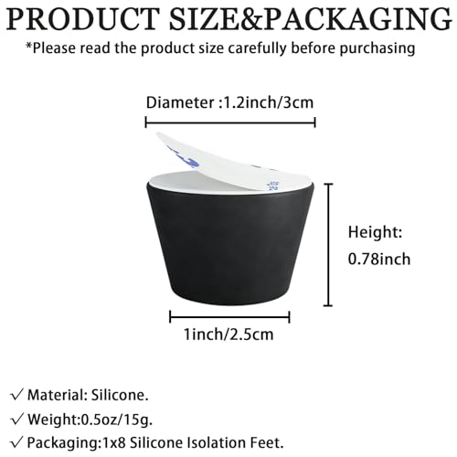 1.2" Silicone Non-Skid Speaker Pads-8Pack, Adhesive, for Small Speakers, Turntable, Subwoofer Isolation Feet, Reduced Resonance & Vibration - size: 1.2inch,8pcs