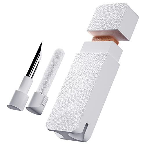 PZOZ Cell Phone Cleaning Kit for AirPods Pro/Pro 2nd/iPhone, 3 in 1 Cleaner Tool Accessories fit for Headphone, iPad Jack Lens, Charger Port Hole Plug, Speaker, Earbuds, Samsung Earphones (White)