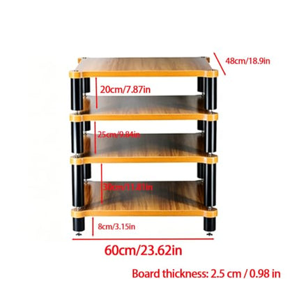 1/2/3/4 Tier Heavy Duty Audio Rack Stand, Modular Open Air HiFi Desktop with Shock-Absorbing Feet, Equipment Display Shelf for Recording Studio Living Room(4 Tier B) - size: 4 Tier B