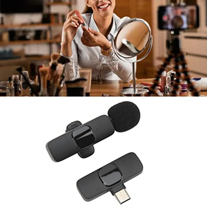 Lavalier Microphone, One to One Mobile Phone Microphone,Automatic Pairing Lavalier Microphone for Video Recording,for Interview Phone Tablet (1)