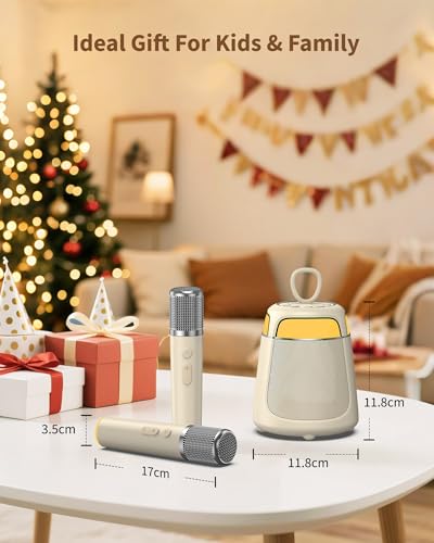 JAMELO Karaoke Machine for Kids & Adults Portable Bluetooth Speaker with 2 Wireless Karaoke Microphones 360° Stereo Sound 8H Playtime RGB Light Gift for Birthday Home Parties & Outdoor Gatherings
