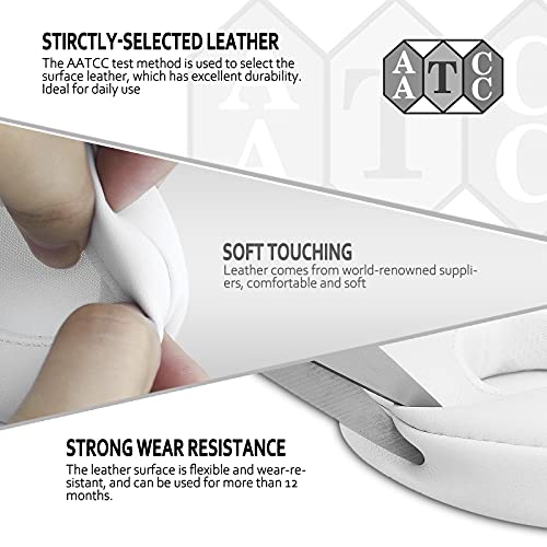 Krone Kalpasmos Earpad Replacement for Beats Solo 2 & 3 Wireless/Wired Headphone, Ear Cushion Premium Protein Leather Memory Foam with Kits, Superb Comfortable Easy to Install – White - color: White