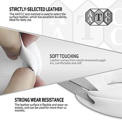 Krone Kalpasmos Earpad Replacement for Beats Solo 2 & 3 Wireless/Wired Headphone, Ear Cushion Premium Protein Leather Memory Foam with Kits, Superb Comfortable Easy to Install – White - color: White