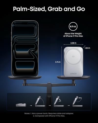 Anker Prime 25W Qi2.2-Certified Palm-Sized 3-in-1 Foldable MagSafe Charger
