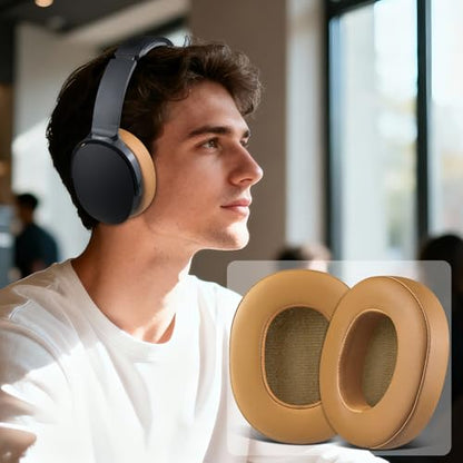 SOULWIT Replacement Earpads for Skullcandy Hesh 3/ANC/Evo & Crusher Wireless/540/ANC/Evo & Venue ANC Over-Ear Headphones, Ear Pads Cushions with Protein Leather, Noise Isolation Foam - Brown - color: Brown