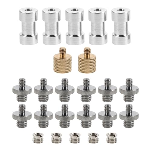 Tripod Screw Adapter Set 22pcs Made of Aluminum Alloy, Easy to Carry and Accommodate a Wide Range of Devices, Compatible Camera, Microphone, and Podcast Equipment for Travel
