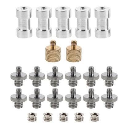 Tripod Screw Adapter Set 22pcs Made of Aluminum Alloy, Easy to Carry and Accommodate a Wide Range of Devices, Compatible Camera, Microphone, and Podcast Equipment for Travel