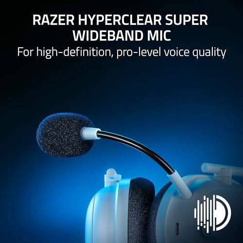 Razer BlackShark V2 Pro Wireless PlayStation Gaming Headset, White | 50mm Drivers, Super Wideband Mic, Noise Isolating Earcups, For PS5, Switch 2, PC, Mac, Bluetooth, USB, 70hr Battery - color: White, style: PlayStation