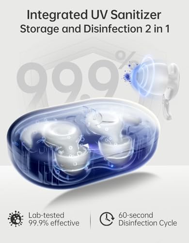 Welove Ultra-Comfy Ear Plugs with First-Ever UV Sanitizer—Reusable Earplugs for Sleep, Focus, Travel, and Noise Sensitivity |Hearing Protection |Customizable Fit | 18dB NRR Noise Reduction - color: Airy