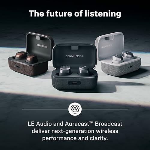 Sennheiser MOMENTUM True Wireless 4 Smart Earbuds, Bluetooth 5.4, Crystal-Clear Sound, Noise Cancelling Earbuds, Comfortable Design, 30-Hour Battery, Adaptive ANC, LE Audio, Auracast – Black - color: Black