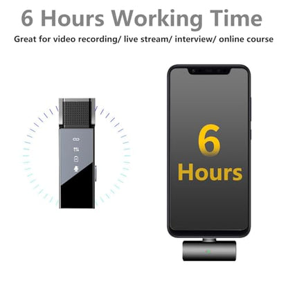 Wireless Microphone (1 TX + 1 RX), Mini Lapel Mic with Charging Case, 6H, Wireless Mic for iPhone, Video Recording, YouTube, Interview, Vlog, TikTok, Live Stream-Lightning Port - size: Lightning