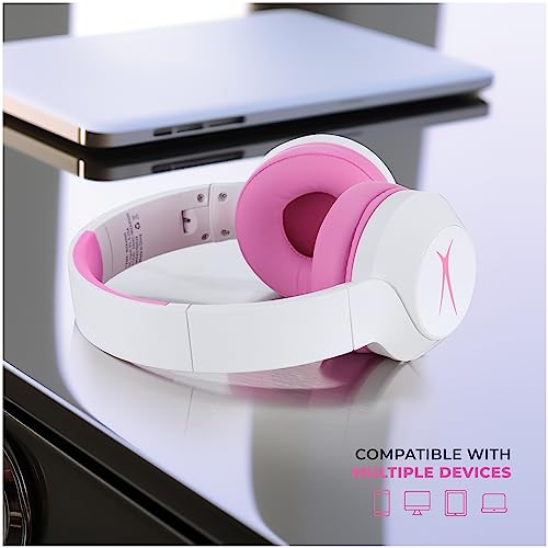 Altec Lansing Kid Safe Noise Cancelling Wireless Headphones 15H Battery, 85dB Volume Limit, Foldable Design Powerful Sound, Active Noise Cancellation Perfect for Kids Ages 7+ (Whiteout Pop Pink) - color: Whiteout Pop Pink