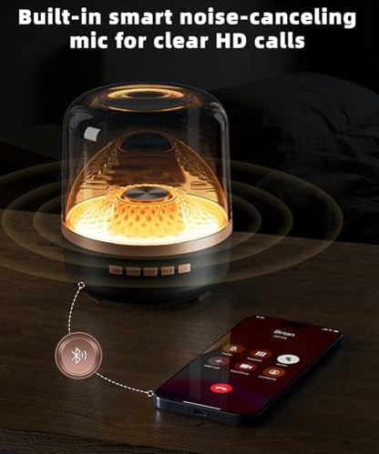 Portable Bluetooth Speaker, TWS Pairing Deep Bass LED Lights, Rechargeable